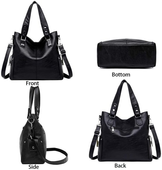 Designer Handbags for Ladies Large Leather Purses Tote Messenger Shoulder Crossbody Top Zipper Bag - Image 2