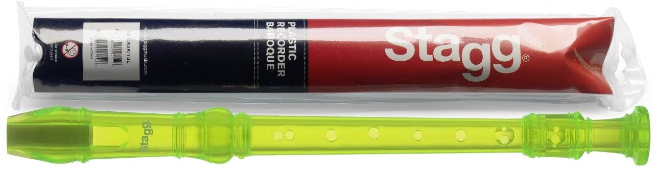 Stagg Soprano recorder with baroque fingering, translucent green