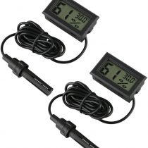 Digital Thermometer Hygrometer,INRIGOROUS Pack of 2 Hygrometer Thermometer Mini Probe Thermometers Temperature Humidity Gauge Meter for Reptile Incubator Aquarium Poultry Office Living Room (2 Pack)