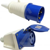 16 Amp Plug and Socket IP44 Splashproof Surface Mount 220-250 Volt