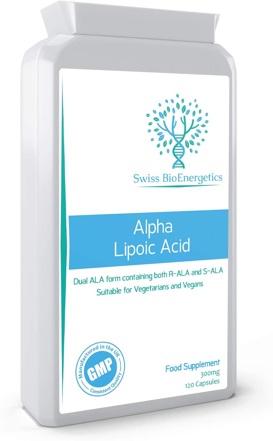 Alpha Lipoic Acid 300mg 120 Capsules - Dual ALA (Both R-ALA and S-ALA) - UK Manufactured, 120 count (Pack of 1)