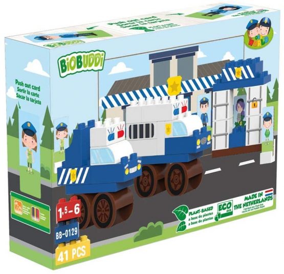 BIOBUDDI BB-0129 POLICE STATION PLAY SET, 32 BLOCKS Building, Multi-Coloured - Image 3