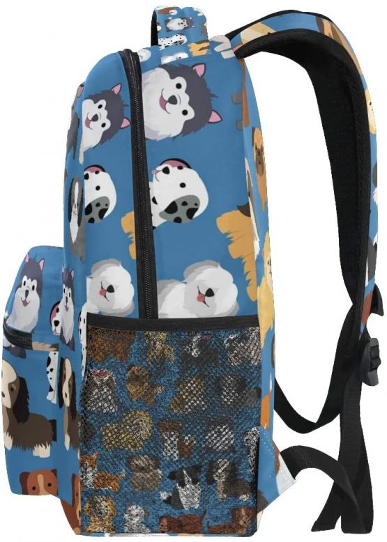 Boys Puppy Backpacks for School Blue Cute Dog Bookbags for Kids Teen Toddler Fashion Daypack Rucksack Travel Laptop Bag - Image 4