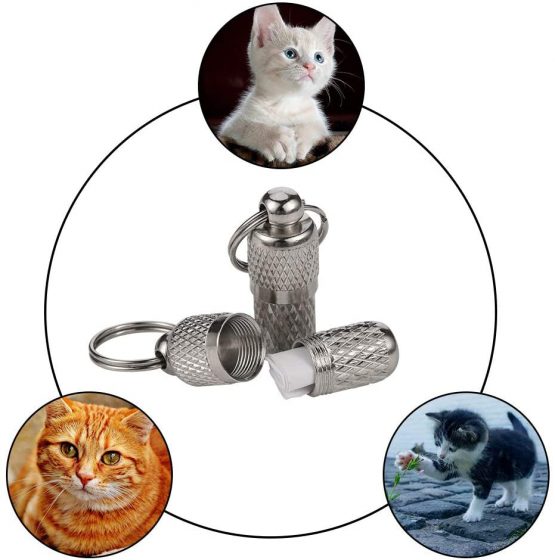 fanshiontide 6 Pcs Pet ID Tube Tags Barrel Tube Collars for Pet Metal ID Collar Tags for Dog Cat Address Name Label Tube Prevent Pet Lost - Image 3