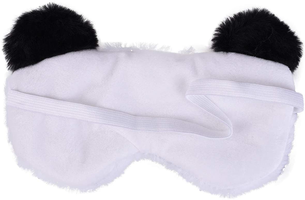 Ulife Mall Cute Panda Sleeping Mask Soft Fluffy Plush Blindfold Funny Novelty Sleep Mask Eye Cover Eyeshade for Girls Boys Women Men Kids Night Nap Travel Meditation,Black&White - Image 2