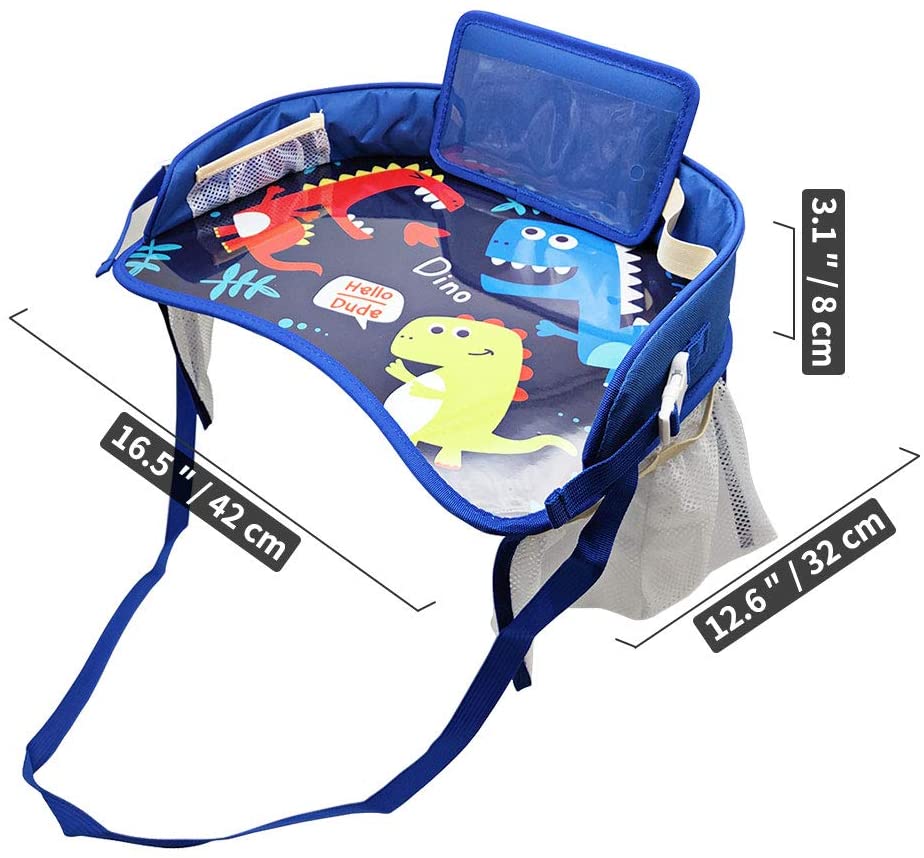 LETTON Kids Travel Tray, Toddler Car Seat Tray Organizer, Kids Lap Tray Play Tray with A Phone Holder, A Road Trip Essential - Image 3
