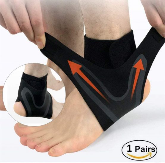 Ankle Brace Support Sleeve, Adjustable Breathable Elastic Anti-Sprain Ankle Brace Sleeve, for Basketball Sports Joint Pain Injury Recovery, Arch Support, Foot Ankle Swelling, Heel Spurs, 1 Pair (M) - Image 2