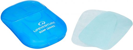 Lifeventure Travel Wash Leaves x50 Foaming Paper Soap Flakes for Home Travel Camping Hiking and Outdoor Activities