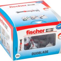fischer 44 Gipskartondübel Inhalt Stück 545677 Plasterboard Dowel for Light Loads with Self Drill Bit Quick Assembly 40 x DUOBLADE, Grey, Red, Ø 4-5, STK