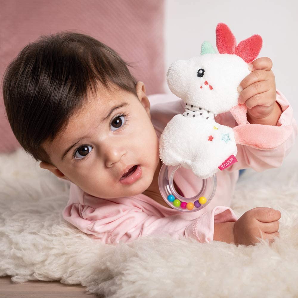 FEHN 057133 FEHN 057133 Unicorn Ring Rattle, Multicoloured, 1 Stück (1er Pack) - Image 2