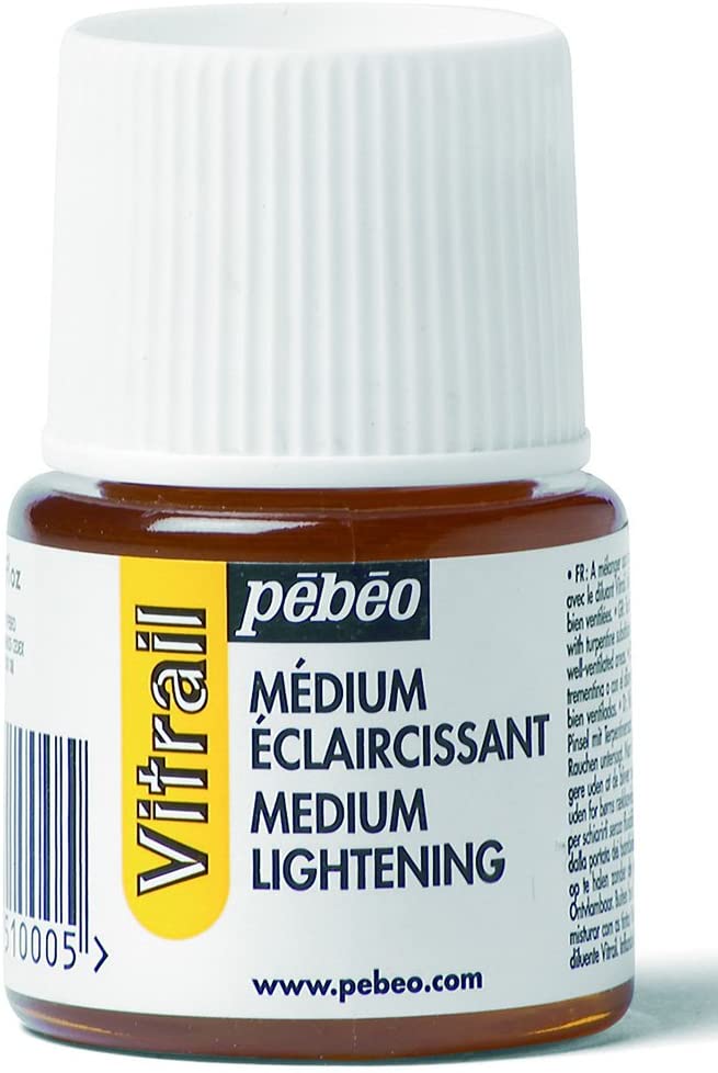 Pebeo 45 ml Vitrail Lightening Medium Stained Glass Effect Glass Paint, Transparent, 051000, 45 ml (Pack of 1)