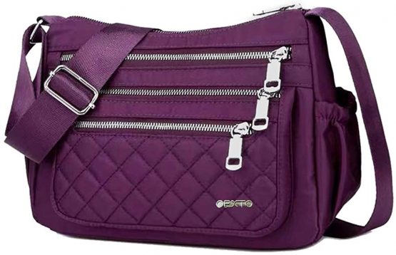 OPXTO Crossbody bag for Women Nylon Shoulder Waterproof Multi Pocket Travel Purse High-dense Lightweight Oxford Messenger Bags.