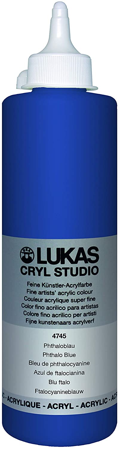 LUKAS Cryl Studio 500ml Premium Quality Acrylic Paint, Phthalo Blue, 500 ml (Pack of 1)