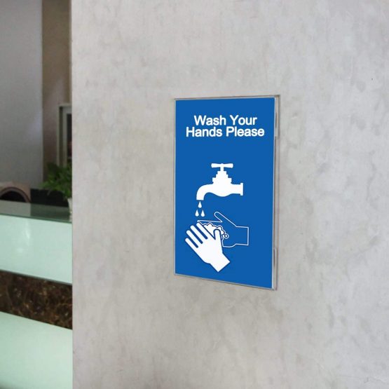 A4 Clear Acrylic Plexi Sign Holders with 3M Tape, Wall Sign Memo Document Menu Holder for Office, Home, Store, Restaurant-No Drilling (6 Pack) - Image 2