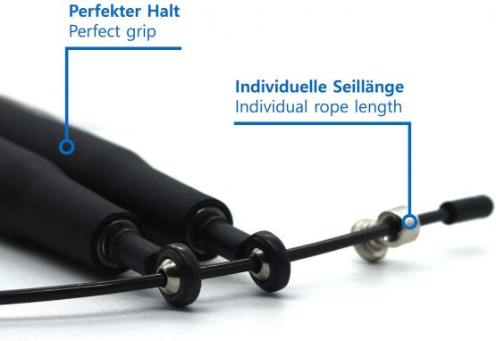 EVEREST FITNESS Skipping Rope, adjustable ball bearing mechanism, anti-slip handles, perfect double-unders, cardio endurance workouts at home in the gym - Image 3