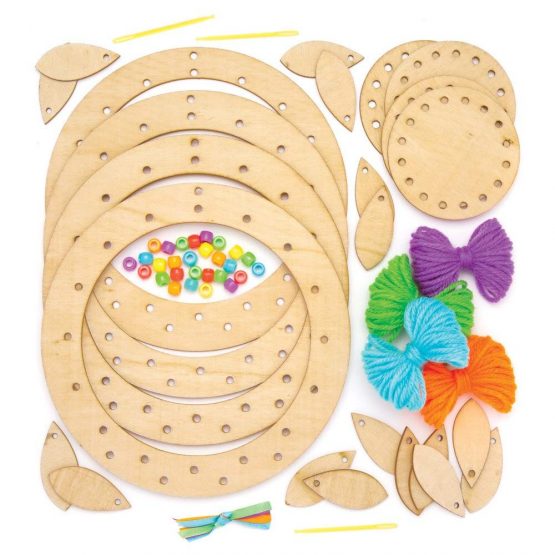 Baker Ross AW601 Wooden Dream Catcher Kit, Dreamcatchers for Kids to Make, Personalise and Display for Arts and Crafts Activities (Pack of 4) - Image 2