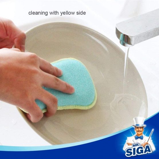 MR Dual Action Scrubbing Sponge, Pack of 6, Size:15x8.5x2.3cm - Image 4