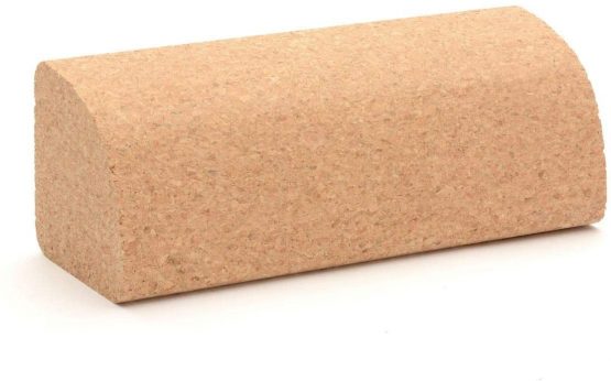 Cork Yoga Quarter Round Block – By ZenYogaWedge - Premium 100% Natural Single Brick For Beginners and Professionals Lyengar Yoga Classes Home Exercise Fitness Non-Slip Grip - Eco-Friendly