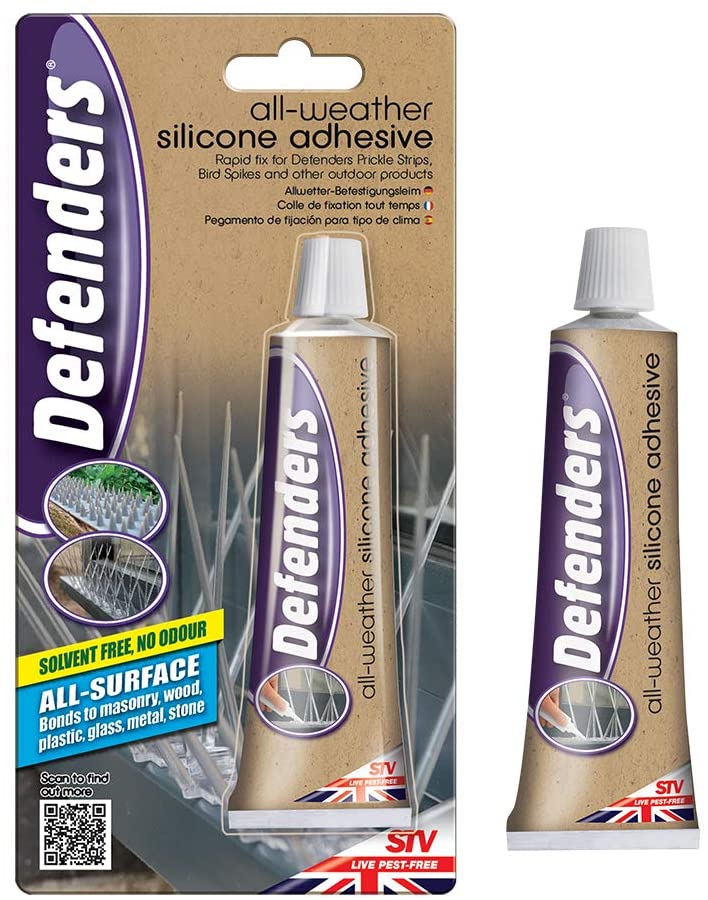 The Big Cheese All-Weather Silicone Adhesive, 80 g, Fixing Glue for Bird Spikes and Prickle Strips. Sealant Cures to Wood