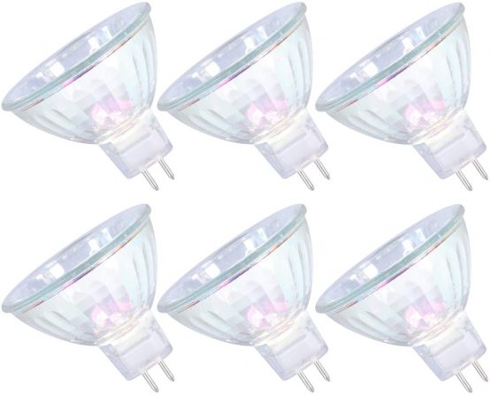 GMY MR16 Halogen Light Bulb 50W 12V GU5.3 Spotlight Dimmable 2 Pin Base 36° Beam Angle 3000K Warm White 4000 Hours Long Lifetime Dichroic 6 Pack