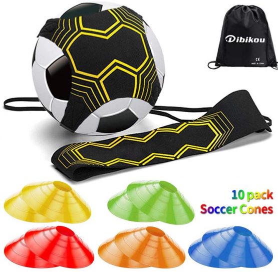 dibikou Football Kick Trainer Football Training Equipment for Kids and Adults Hands Free Solo Practice Perfect for Football Skills Improvement Fit for Balls Size 3 4 5