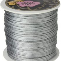 Angel Malone ® Approx 10m x 1mm Quality Rattail Satin Cord - GR8 4 KUMIHIMO - 17 Colours Jewellery Making Findings - UK SELLER (Silver)