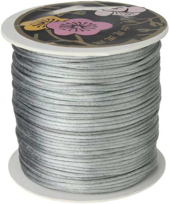 Angel Malone ® Approx 10m x 1mm Quality Rattail Satin Cord - GR8 4 KUMIHIMO - 17 Colours Jewellery Making Findings - UK SELLER (Silver)