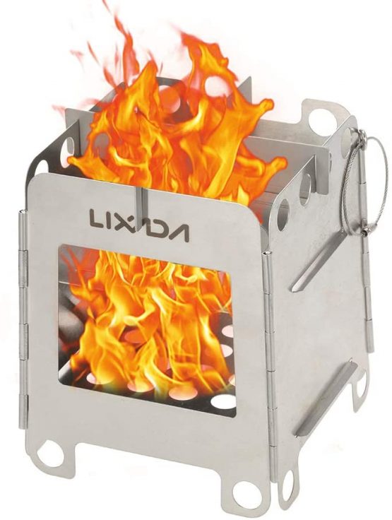 Lixada Portable Camping Stove Folding Camping Stove Wood Stove Lightweight Pocket Stove Backpacking Stove (type1)