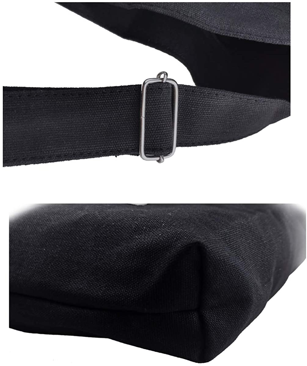 ZhengYue Hobo Bag for Women Canvas Crossbody Totes Beach Bag Simple Shoulder Bag Ladies Large Cotton Tote Handbag Girls Shopping Bag for Travel Daily Use Black - Image 4