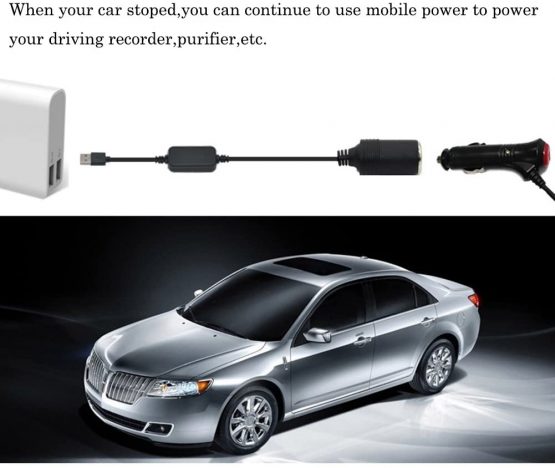 MeetUs 5V USB A Male to 12V Car Cigarette Lighter Socket Female Converter For Car Cigarette Lighters Driving Recorder DVR Dash Camera GPS(Below 8W),1.2m/47.24 inches - Image 2