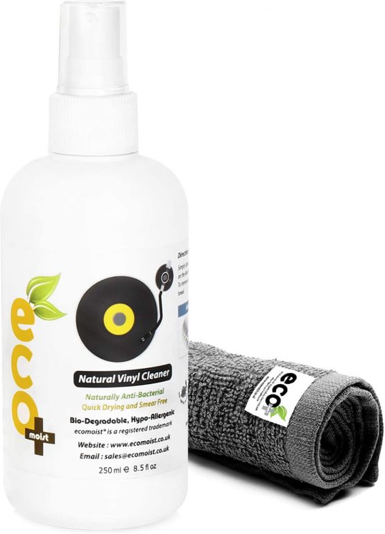 Ecomoist Vinyl Cleaner Kit 250ML with Fine Microfiber Towel, Made in The UK. Green Product.
