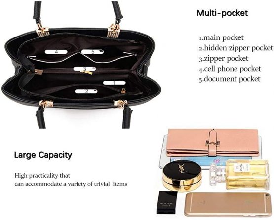 Segater® Women Top Handle Handbags Elegant Ladies Shoulder Bags Tote Bags PU leather Cross-Body Bags For Work Shopping Date Party Christmas - Image 3