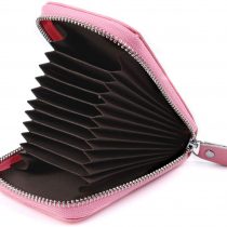 Credit Card Holders Women Ladies Leather Credit Card Wallets for Women Credit Card Holder Women RFID Protector (Pink)