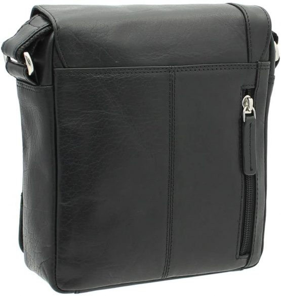 Visconti Compact Leather Messenger/Travel Bag S7 Black - Image 3