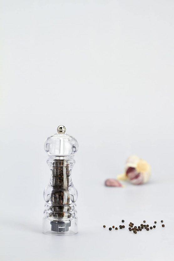 Bisetti Art. Code-84208 Milan Acrylic Pepper Mill, Stainless Steel, One Size - Image 2