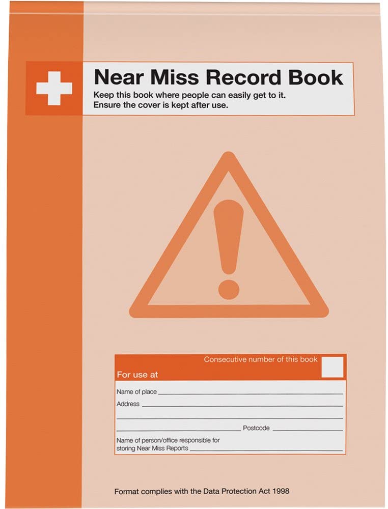 Safety First Aid Group Near Miss Record Book, A4, Orange