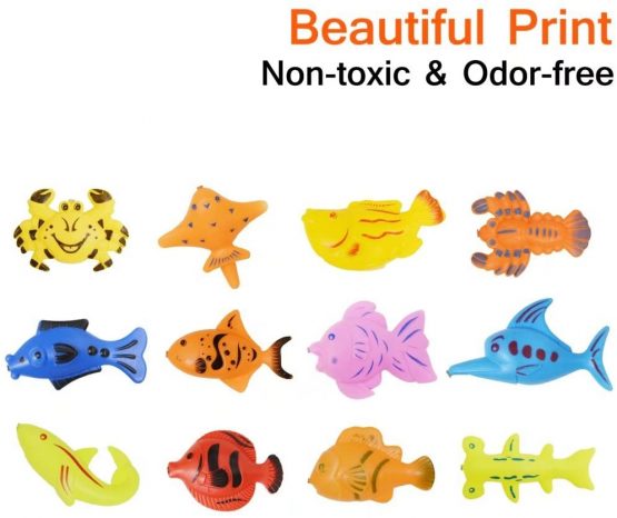Nunki Toy Fishing Toy,Bath Toy,39 Piece Magnetic Fishing Toy, Waterproof Floating Bathtub Toy Fishing Learning Education Play Set,Outdoor Fun Fishing Game Great Gift for Todders Kids - Image 2