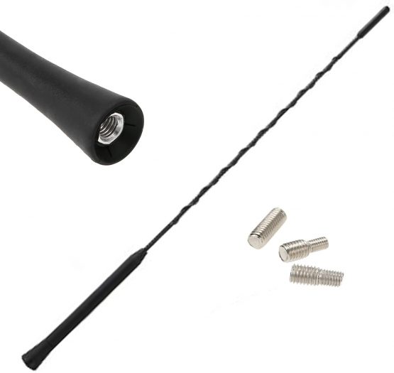 Universal Black Genuine Replacement Am/Fm Rod Aerial Mast Antenna Roof Screw 40cm 15.7" Inch