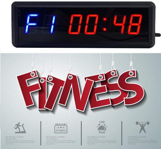 BTBSIGN LED Interval Timer Count Down/Up Clock Stopwatch with Remote for Home Gym Fitness (Two Blue+Four Red) - Image 4
