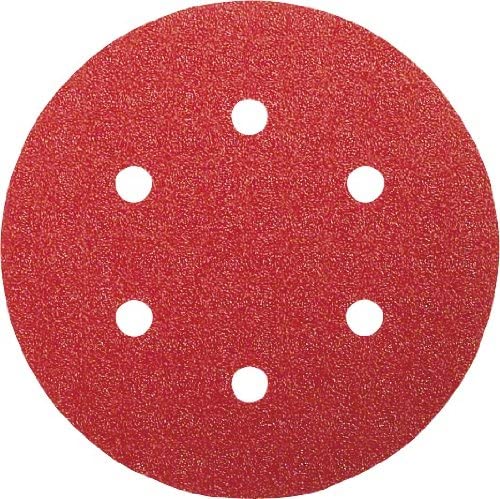 Bosch 2609256A32 Sanding Sheet Set for Random Orbit Sanders (5-Piece), red, diameter 150mm