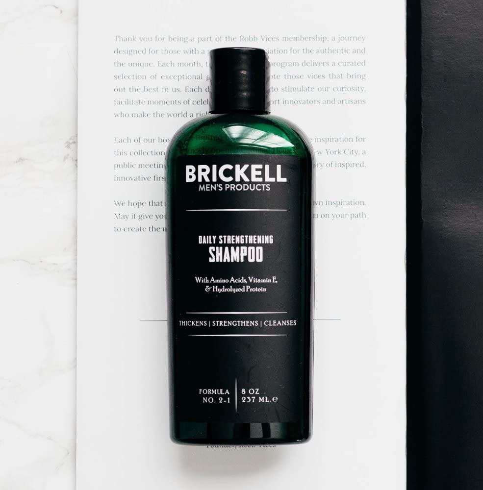 Brickell Men's Daily Strengthening Shampoo for Men Natural and Organic Featuring Mint and Tea Tree Oil To Soothe Dry and Itchy Scalp - Image 2