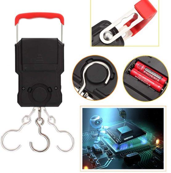 HANWELL 50kg/110lb Digital Luggage Scale with 4 Units, Electronic Travel Hanging Scales with Backlit Display/Tare/Data Hold Function - Portable for Handheld Suitcase (Red 50kg Luggage Scale) - Image 4