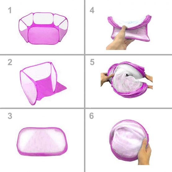 Portable Hamster Playpen Guinea Pig Playpen Small Animal Play Pen Hamsters Run Playpen Pets Pop Open Exercise Yard Fence for Rabbits, Chinchillas and Hedgehogs - Image 2