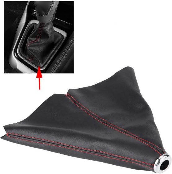 Gear Stick Cover, Universal PU Leather Gear Stick Cover Auto Gear Knob Boot Gear Shift Gaiter Boot Gear Stick Knob Dust Cover for Most Manual Transmission Cars