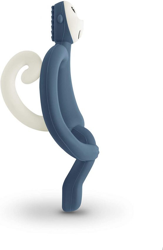 Matchstick Monkey Teething Toy for Baby, Stimulates and Massages Sore Gums, 3 Months Old+, Airforce Blue - Image 3
