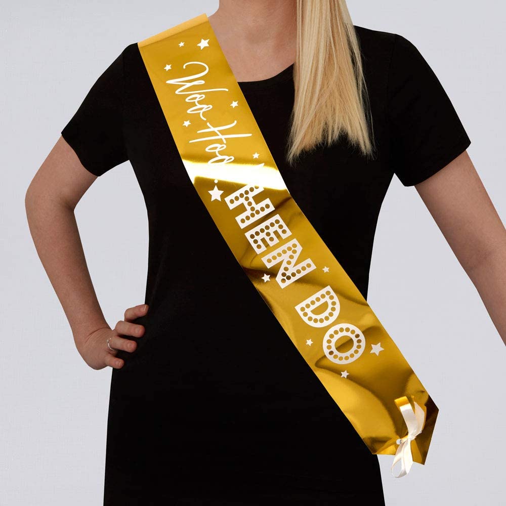 Neviti 776179 Woo Hoo Hen Party Sash-4 Pack, Gold, 159 x 10 x 1.8 - Image 3