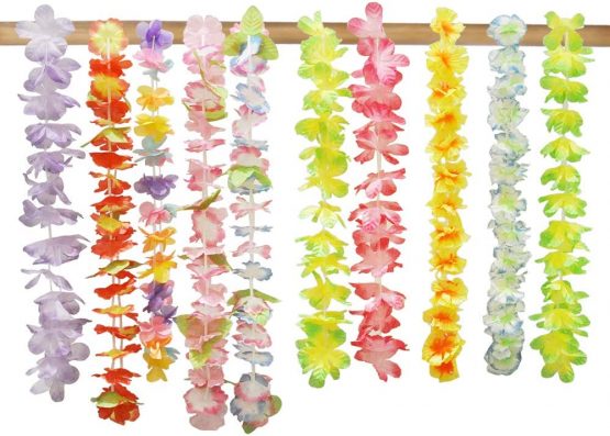 JOYIN Toy 60 Counts Tropical Hawaiian Luau Flower Lei Party Favors (5 Dozen) - Image 4