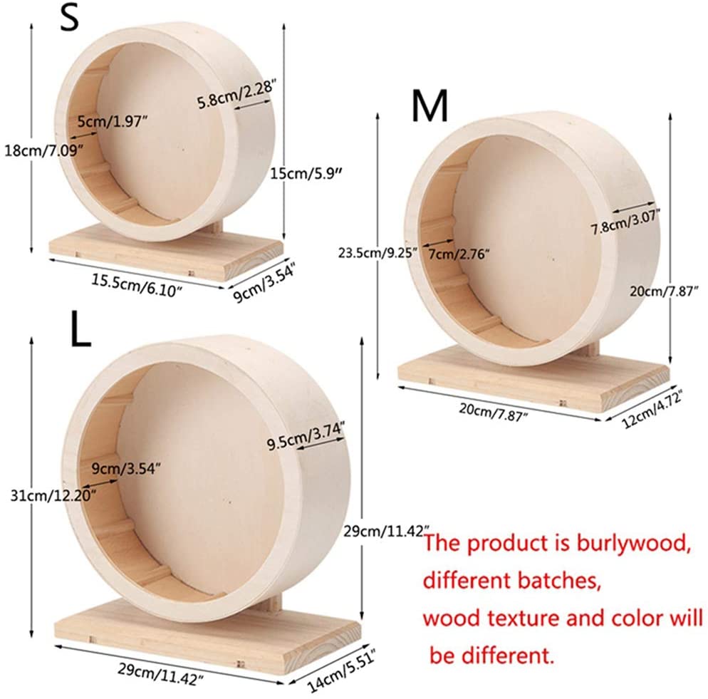 POPETPOP Wooden Non Slip Run Disc for Hamsters Hedgehogs Small Pets Exercise Wheel Size S - Image 2