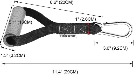 KYLIN SPORT Exercise Resistance Bands Handle Cable Machine Attachments Strong Nylon Webbing Resistance Bands Handles Grips Fitness Strap Stirrup Handle Cable Attachment - Image 4