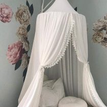 Children Bed Canopy Round Dome, Nursery Decorations, Mosquito Net, Kids Princess Play Tents, Room Decoration for Baby
